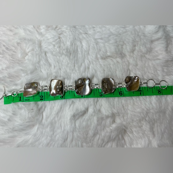 Beautiful 925 Fluorite Biwa Pearl & Amethyst Necklace & Bracelet Gemstone Set - Picture 8 of 13